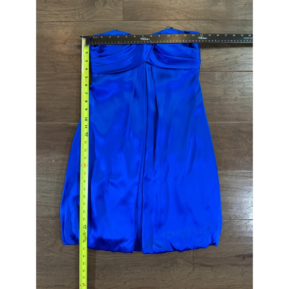 Cache Royal Blue 100% Silk Strapless Bubble Hem Cocktail Dress Size 2 Sweetheart - Picture 2 of 7